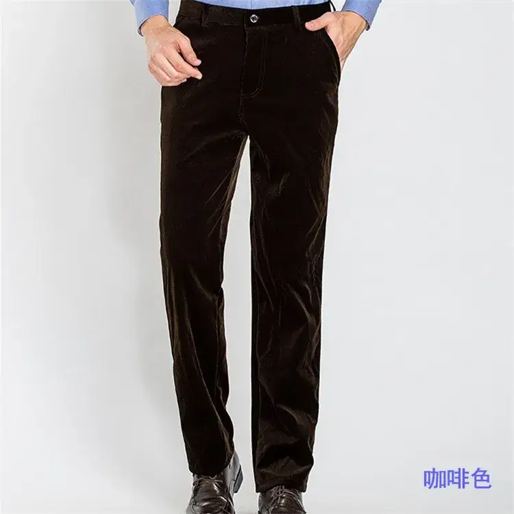 Men's Black Fleece Lined Casual Pants Elastic Winter - Image 10