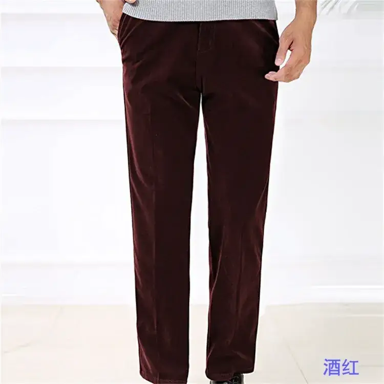 Men's Black Fleece Lined Casual Pants Elastic Winter - Image 5