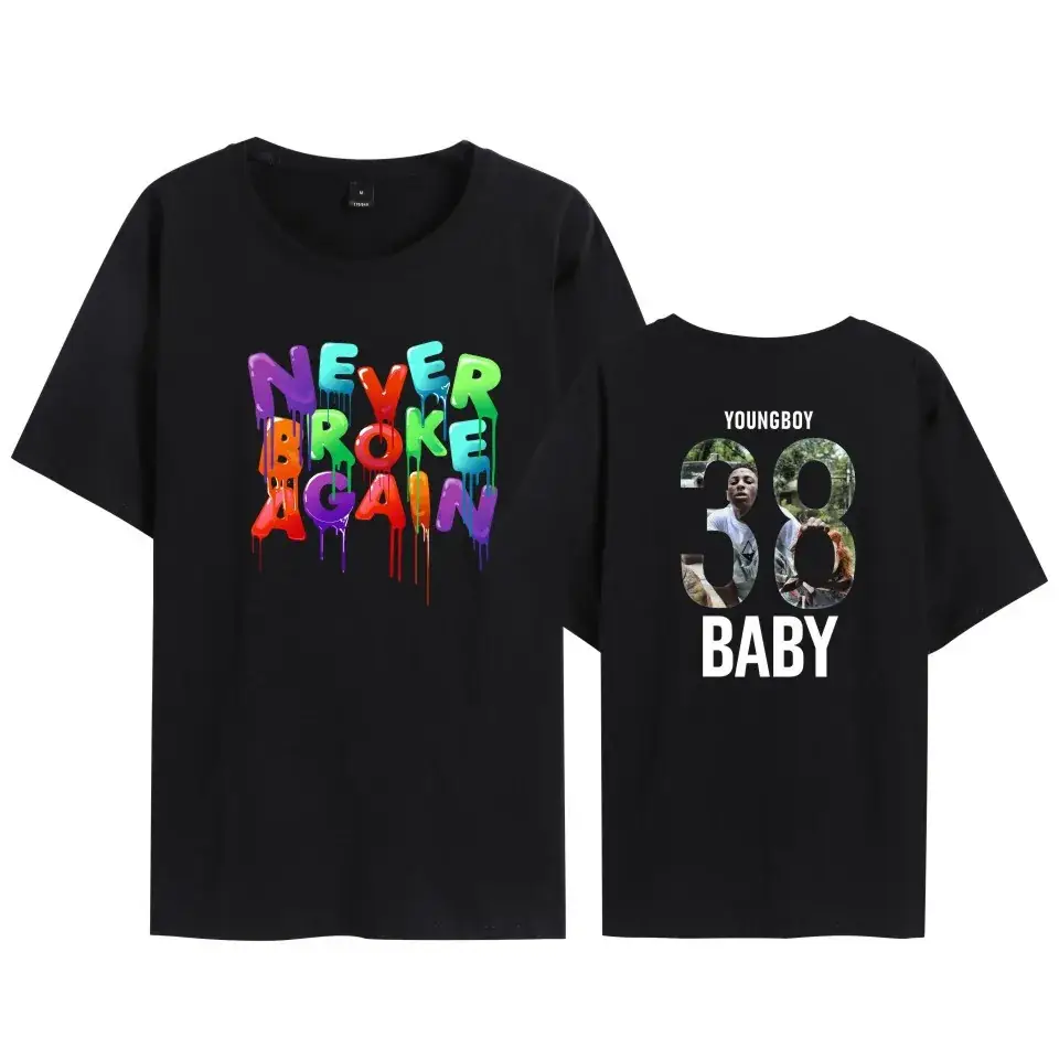 Nev T-shirt Navy Blue Never Break Again Graphic