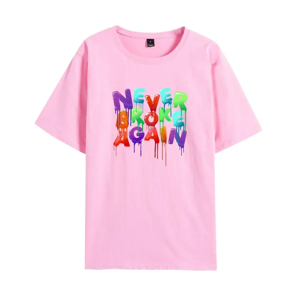 Nev T-shirt Navy Blue Never Break Again Graphic