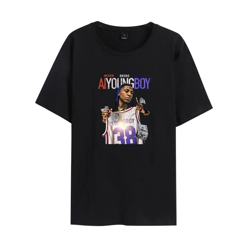 Nev T-shirt Navy Blue Never Break Again Graphic
