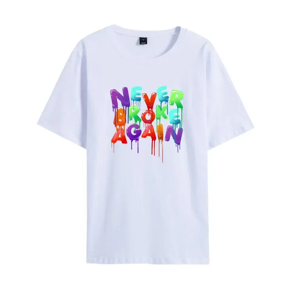 Nev T-shirt Navy Blue Never Break Again Graphic