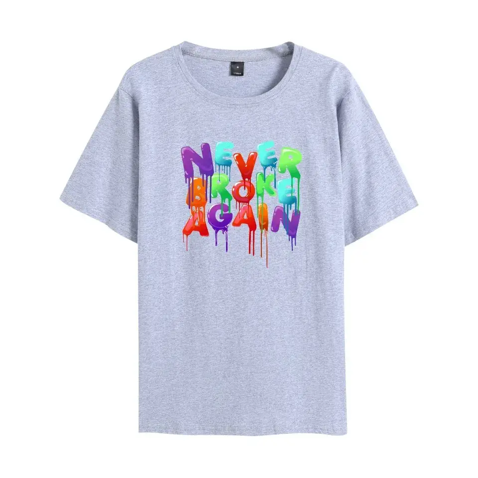 Nev T-shirt Navy Blue Never Break Again Graphic
