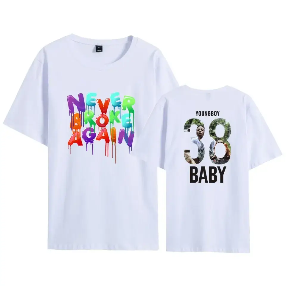 Nev T-shirt Navy Blue Never Break Again Graphic