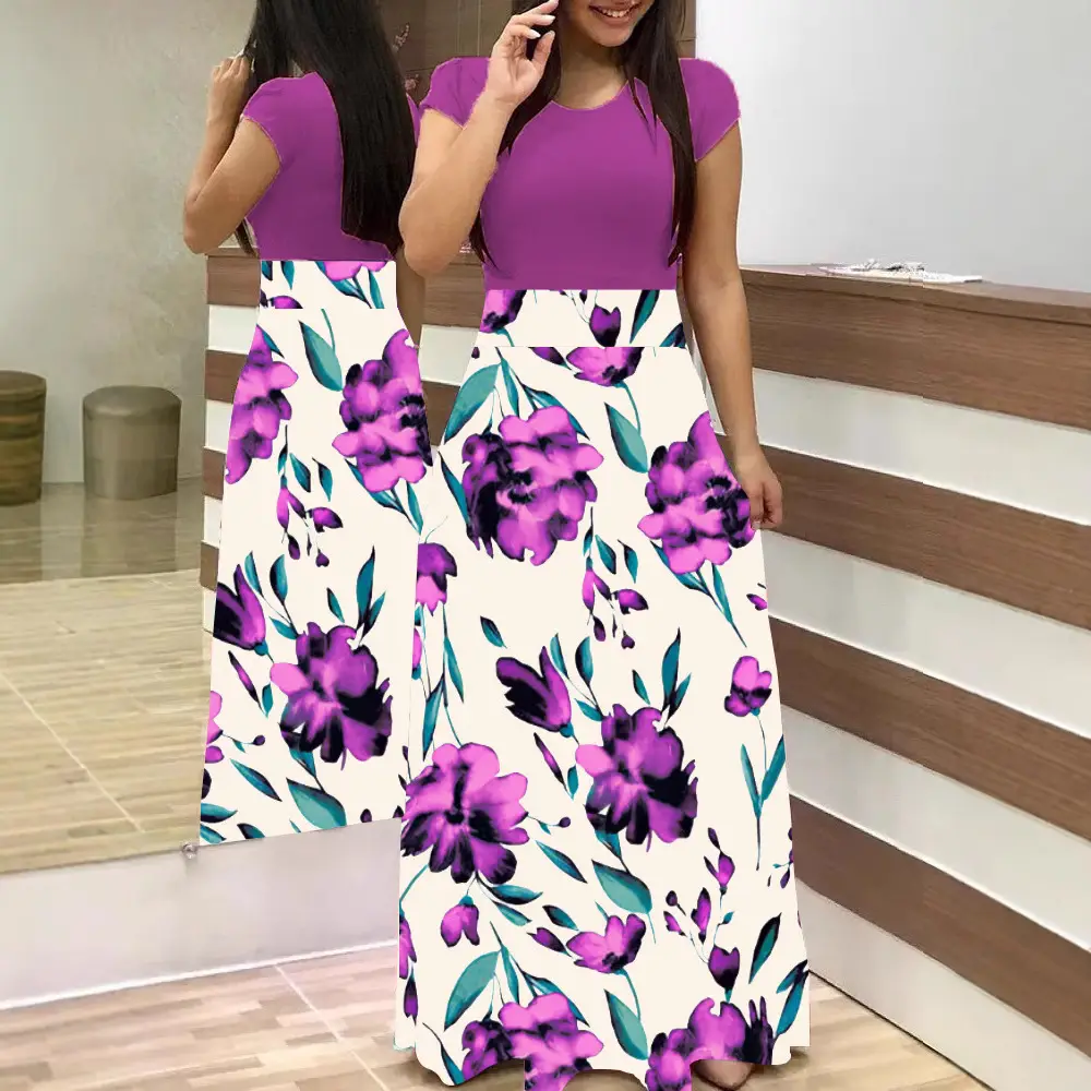 Long Sleeve Floral Skirt Dress for Women Large