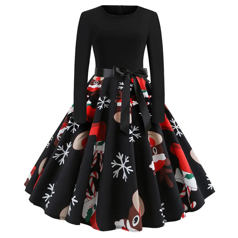 Black Polka Dot Belted Skirt Set for Women - Image 14