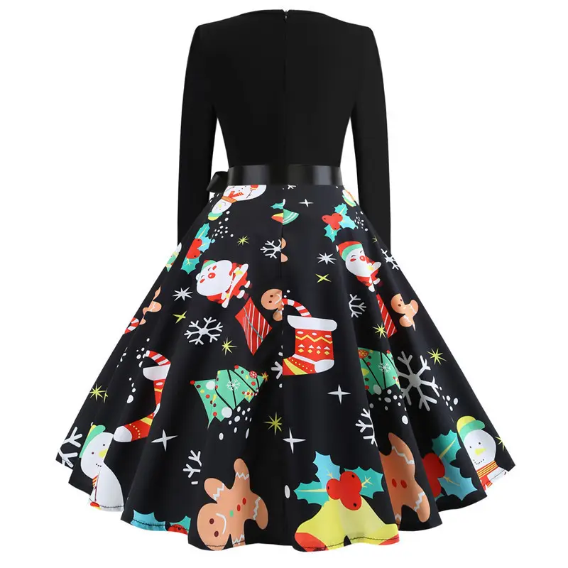 Black Polka Dot Belted Skirt Set for Women - Image 2