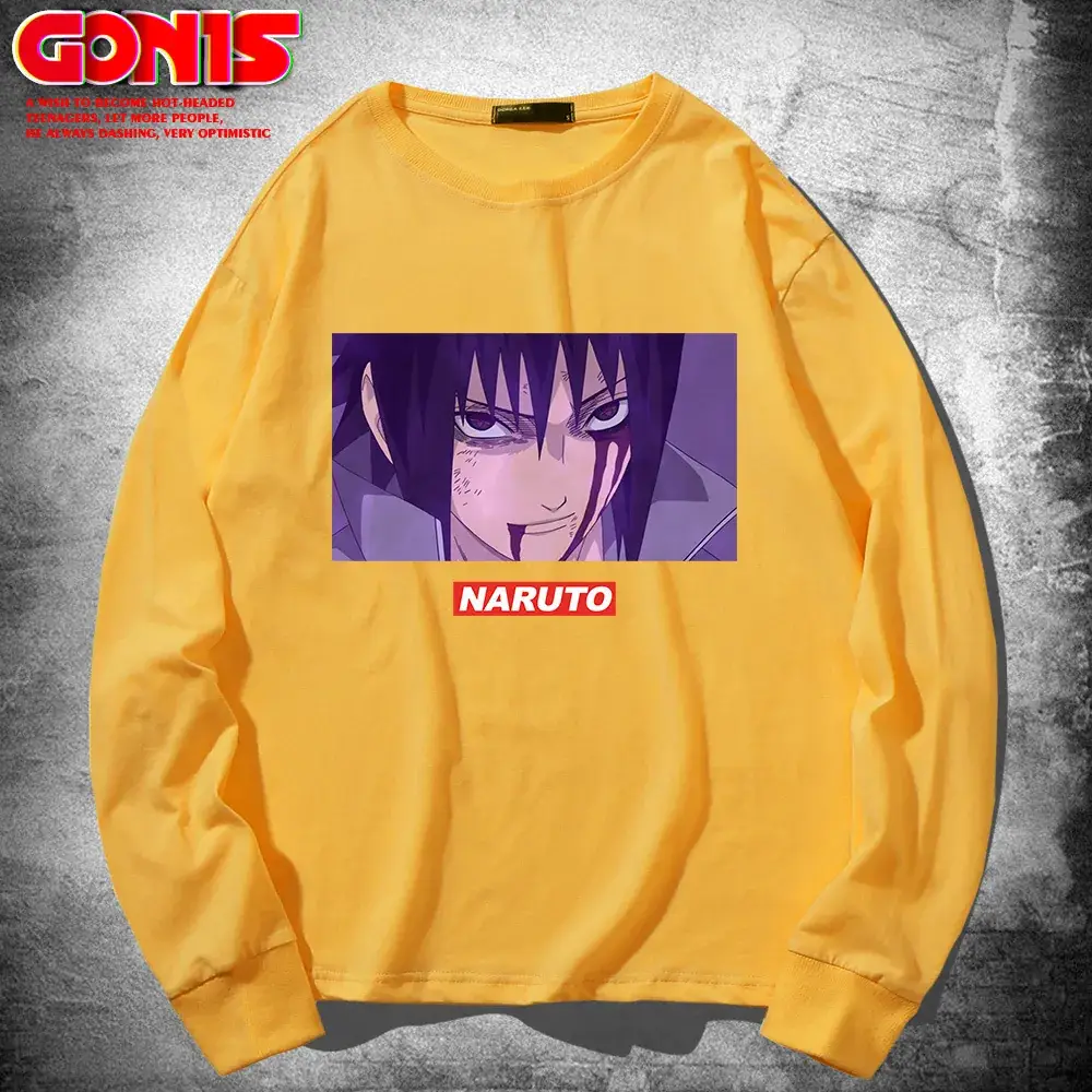Naruto Sasuke Long Sleeve T-Shirt White Pure Cotton - Image 12