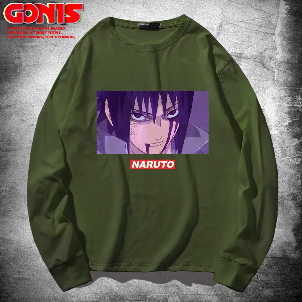 Naruto Sasuke Long Sleeve T-Shirt White Pure Cotton - Image 6