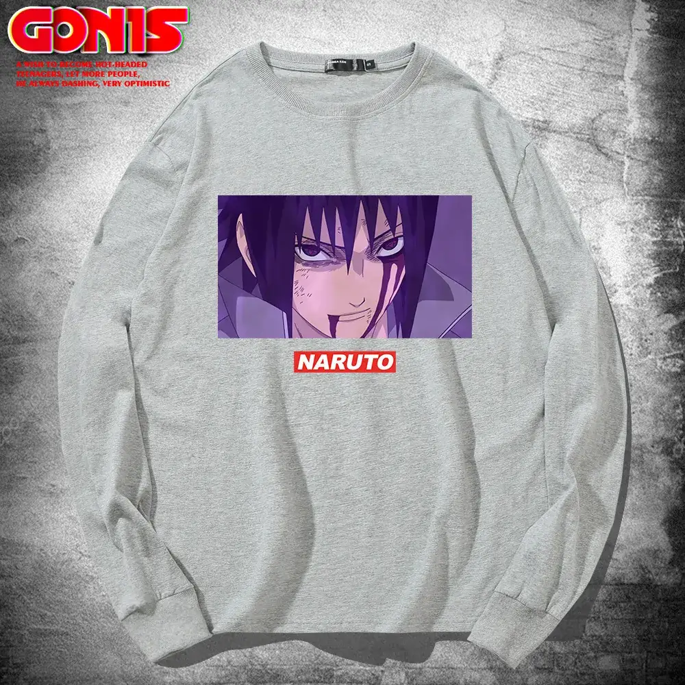 Naruto Sasuke Long Sleeve T-Shirt White Pure Cotton - Image 7