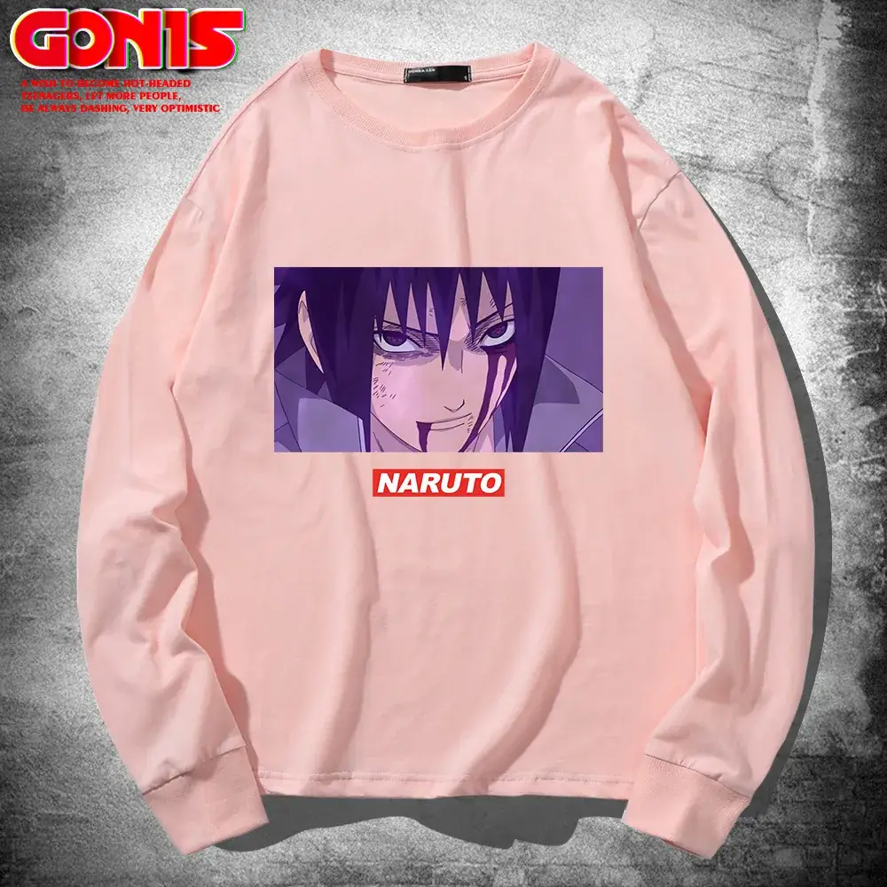 Naruto Sasuke Long Sleeve T-Shirt White Pure Cotton - Image 8