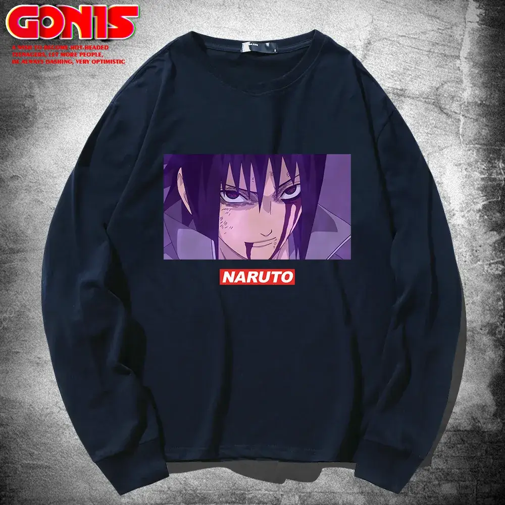 Naruto Sasuke Long Sleeve T-Shirt White Pure Cotton - Image 9