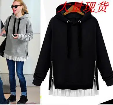 Gray Velvet Hooded Pullover Women Long Sleeve Hooded Sweatshirt - Image 2