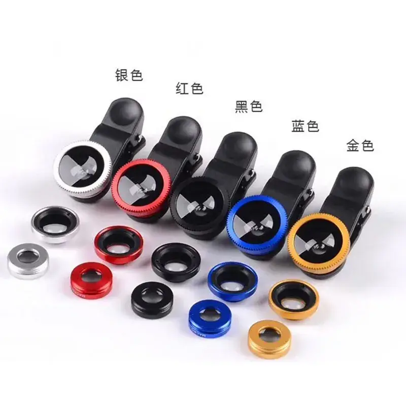Three-in-One Fisheye Lens for Mobile Phones Multi Color - Image 4