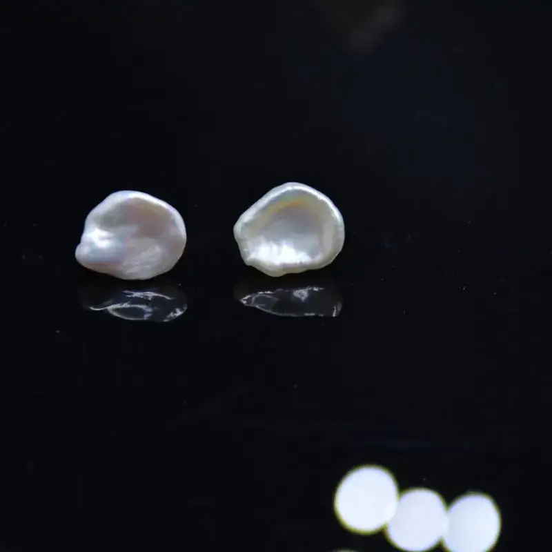 Natural Freshwater Pearl Earrings Small Petal Design 925 Silver - Image 4