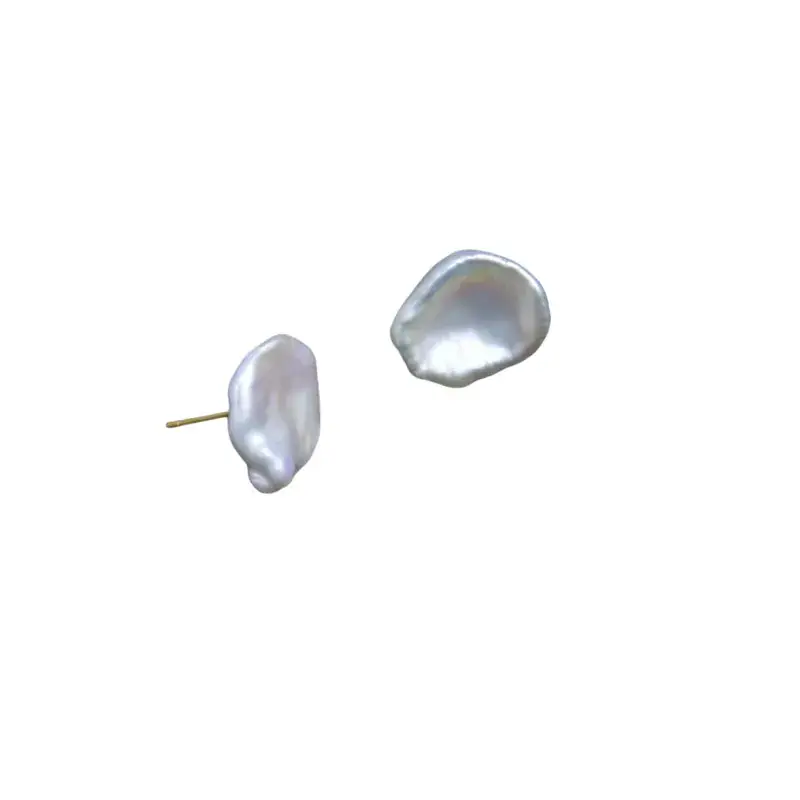 Natural Freshwater Pearl Earrings Small Petal Design 925 Silver - Image 5