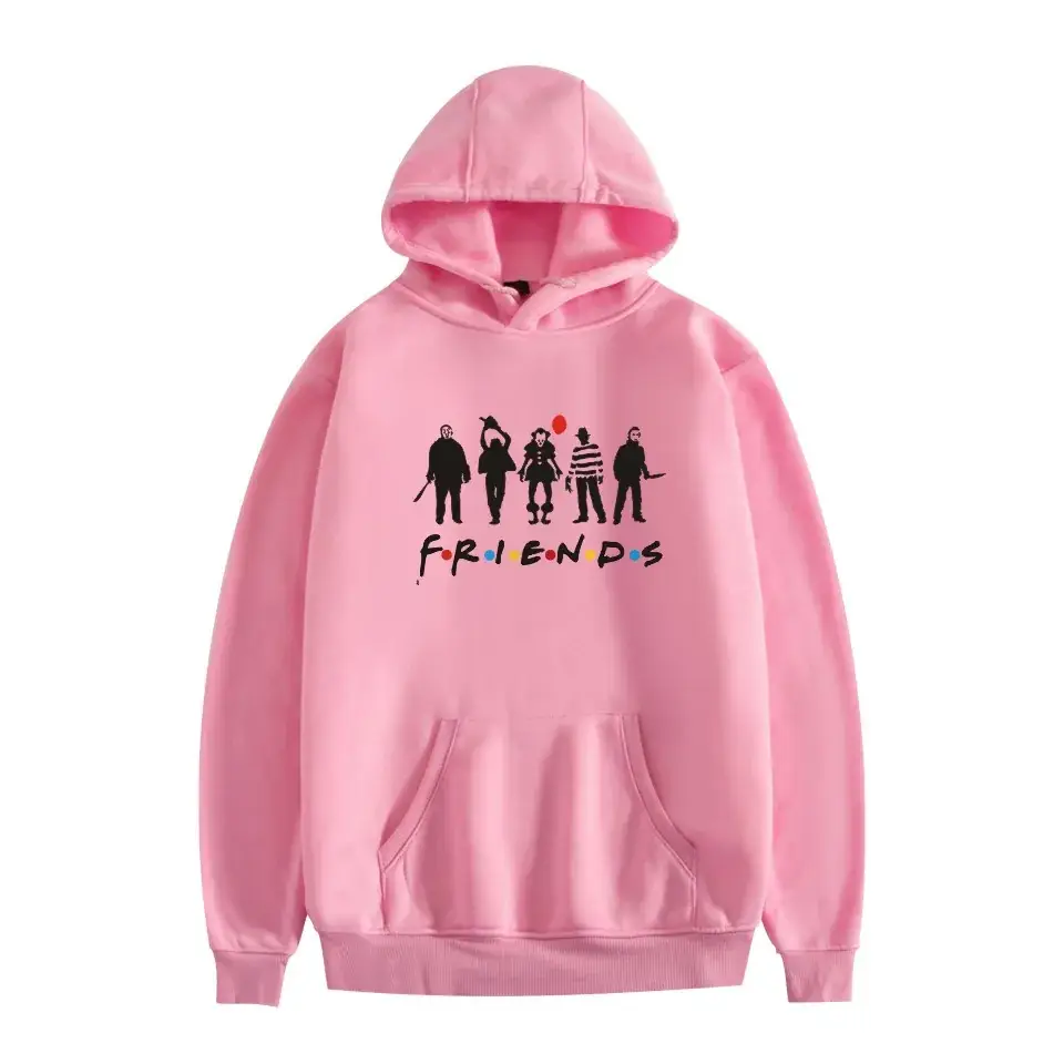 Red Printed Hoodie for Men Women Friends Don't Lie - Image 11