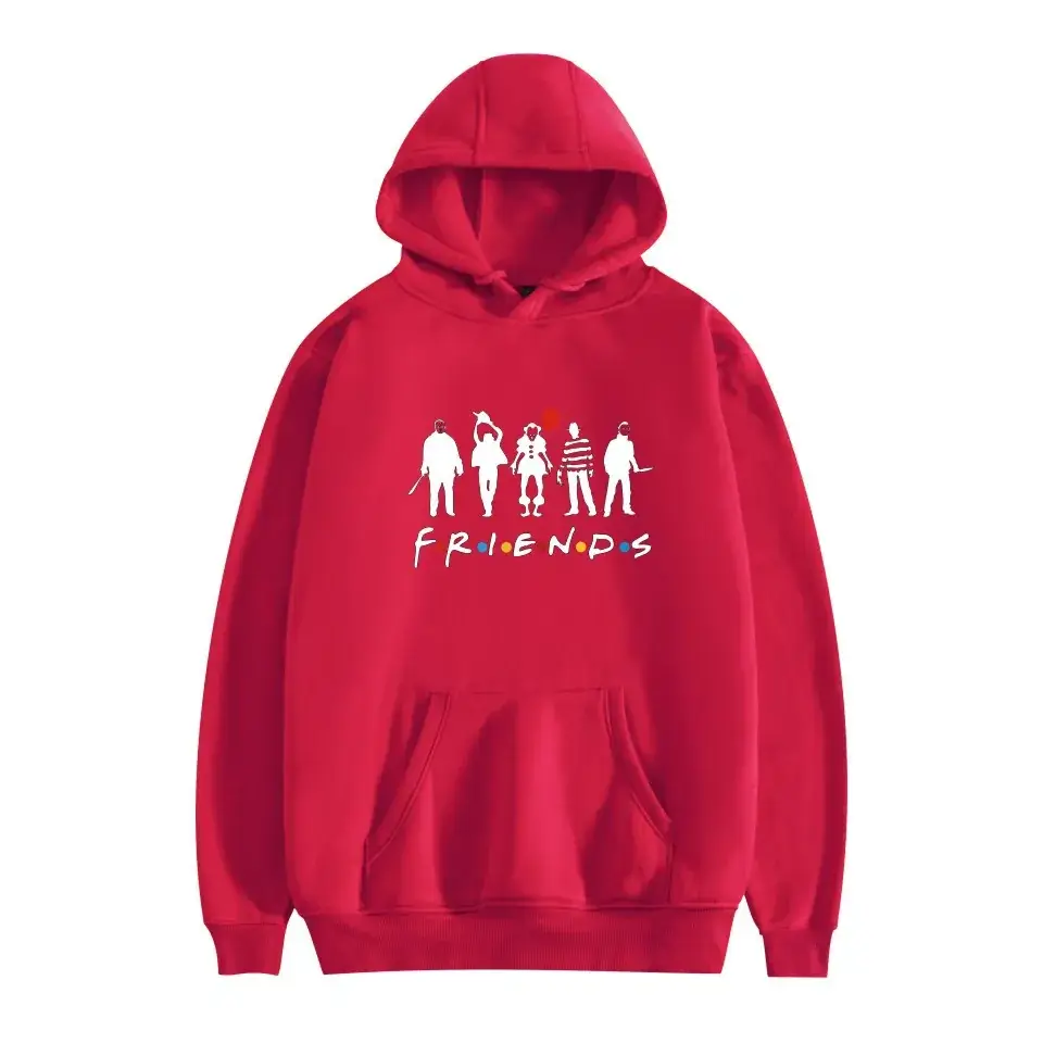 Red Printed Hoodie for Men Women Friends Don't Lie - Image 12