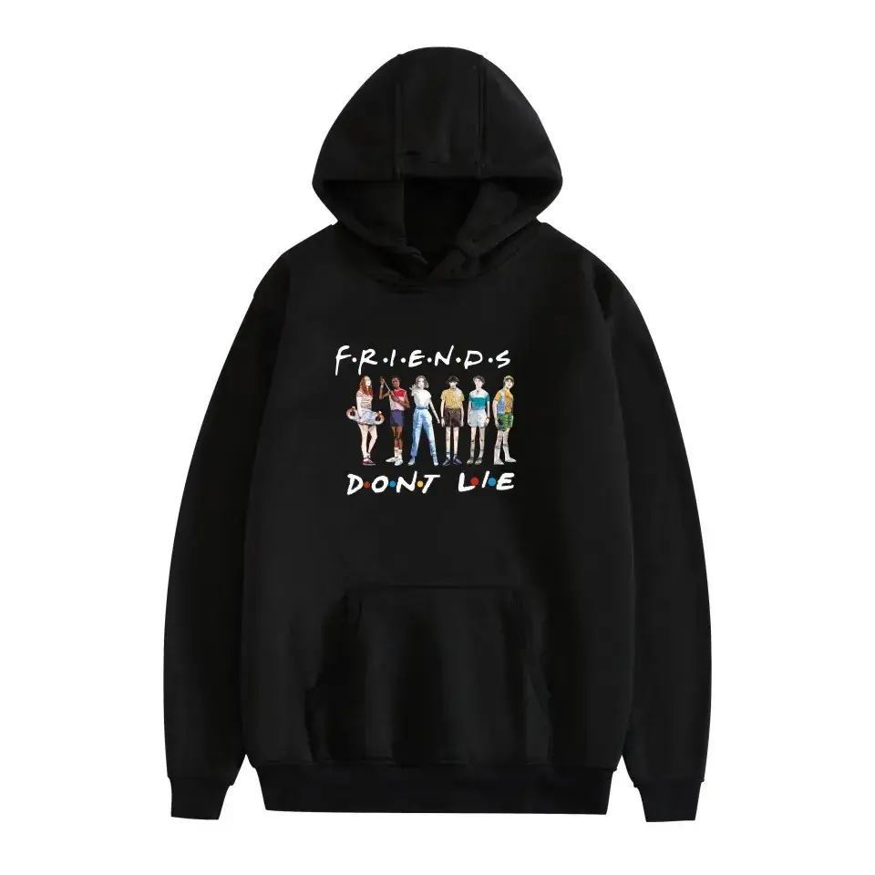 Red Printed Hoodie for Men Women Friends Don't Lie - Image 13