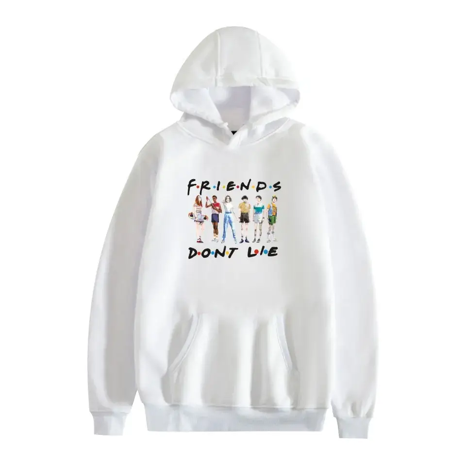 Red Printed Hoodie for Men Women Friends Don't Lie - Image 14