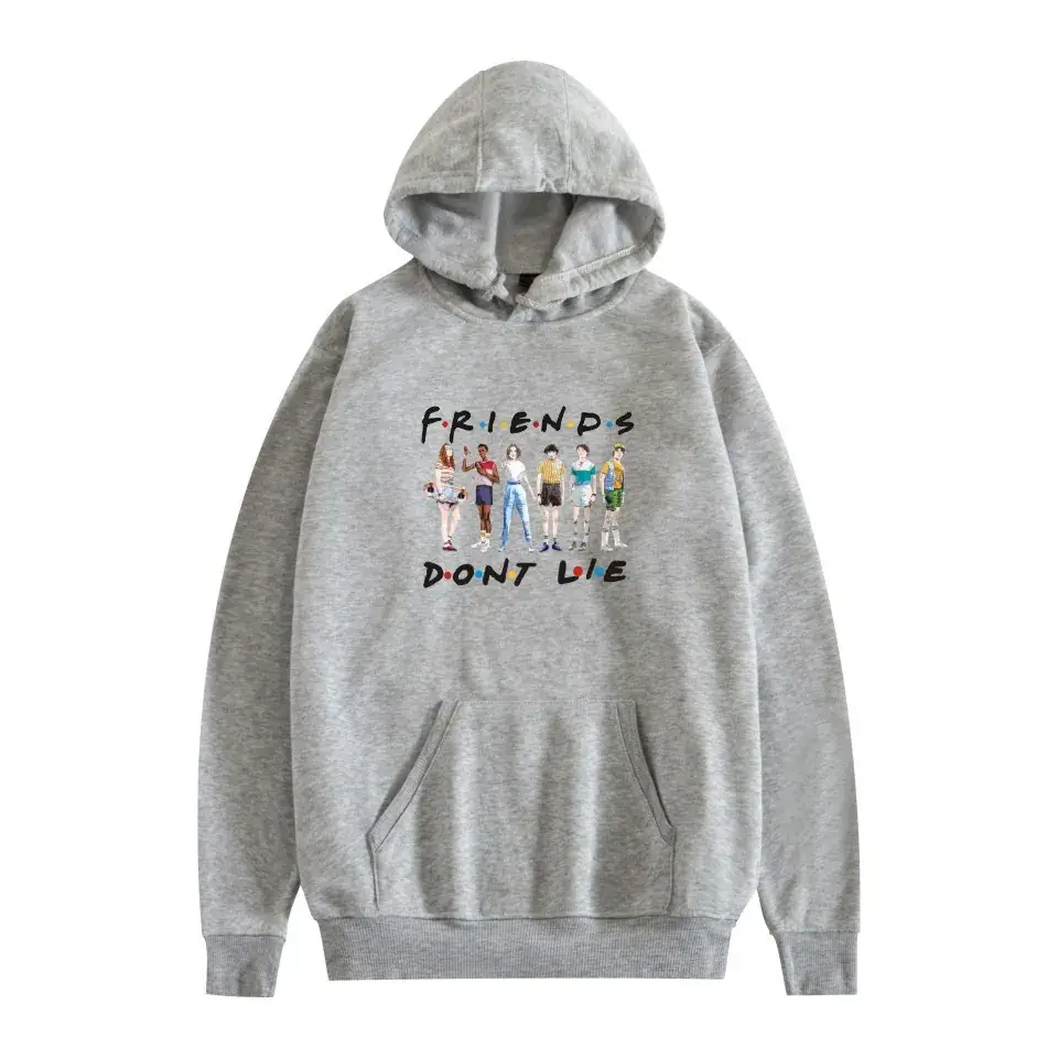 Red Printed Hoodie for Men Women Friends Don't Lie - Image 15