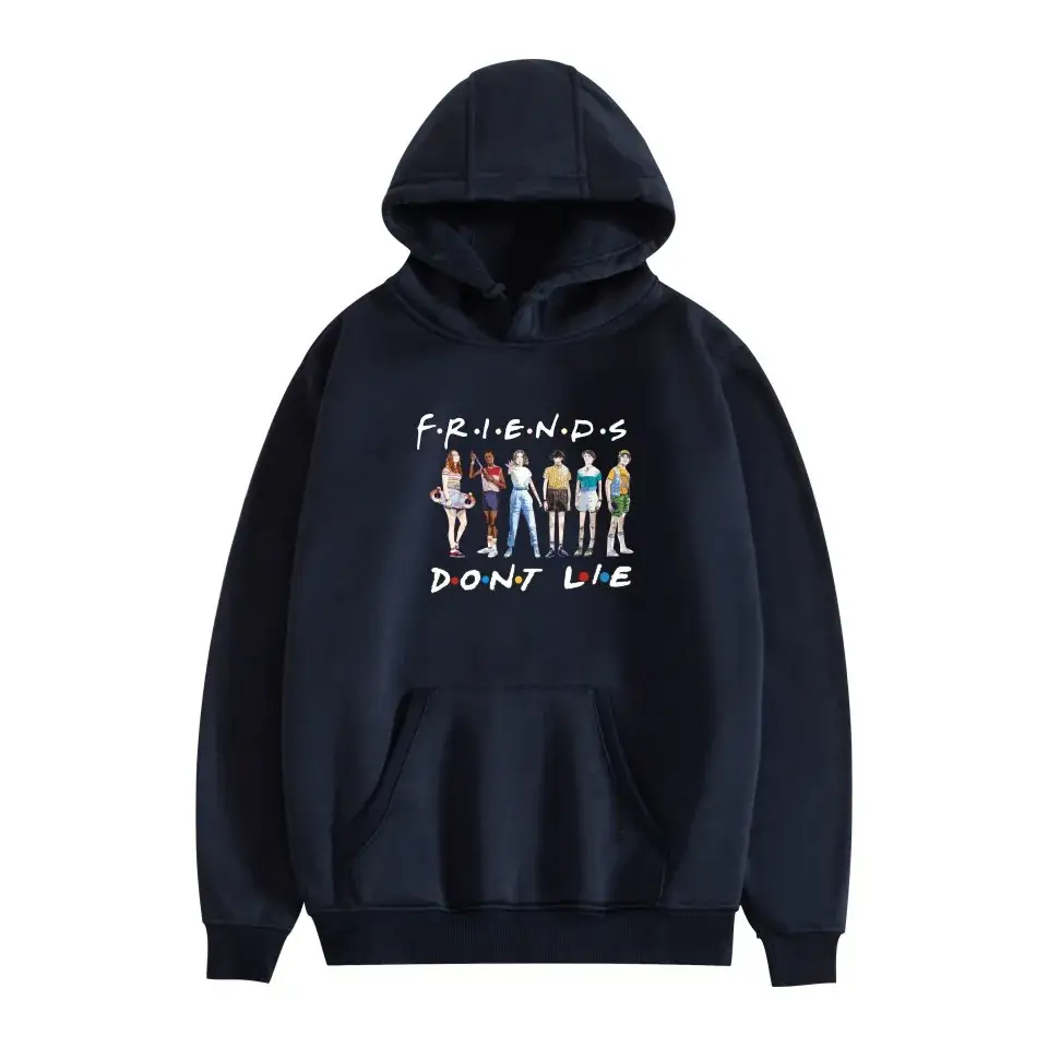 Red Printed Hoodie for Men Women Friends Don't Lie - Image 16