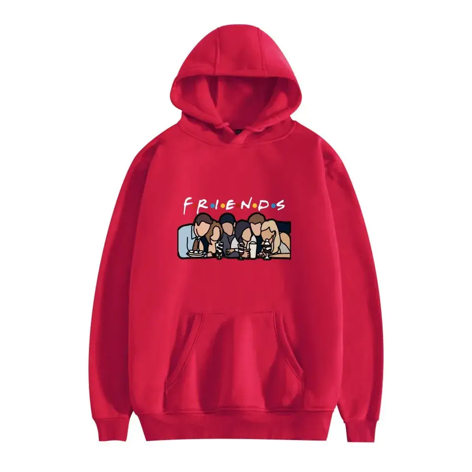 Red Printed Hoodie for Men Women Friends Don't Lie - Image 24