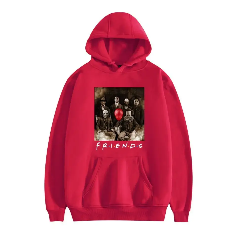 Red Printed Hoodie for Men Women Friends Don't Lie - Image 6