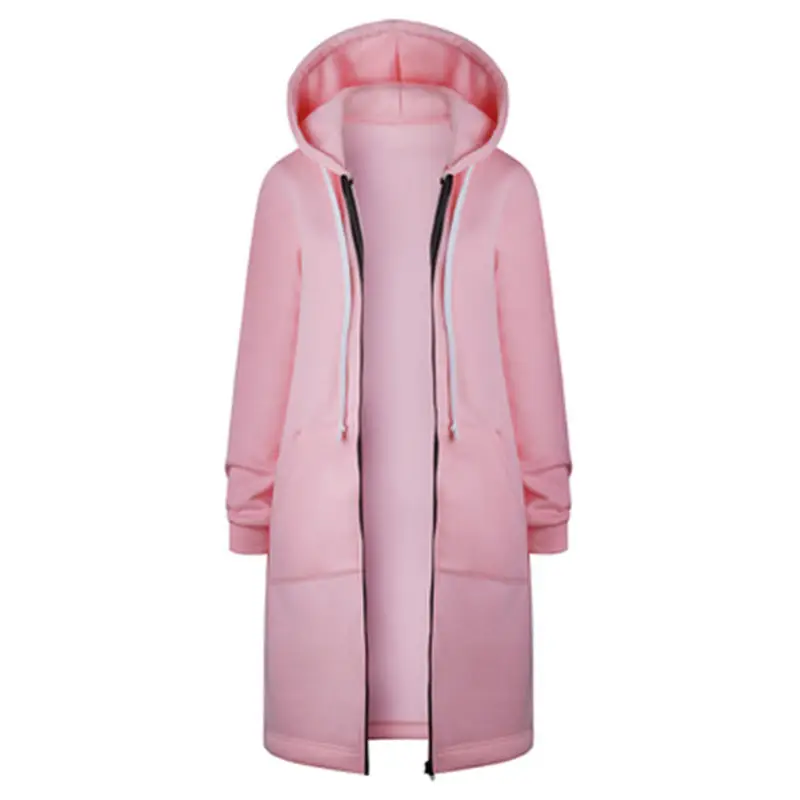 Black Full-Zip Hooded Sweatshirt Women Winter Coat - Image 13