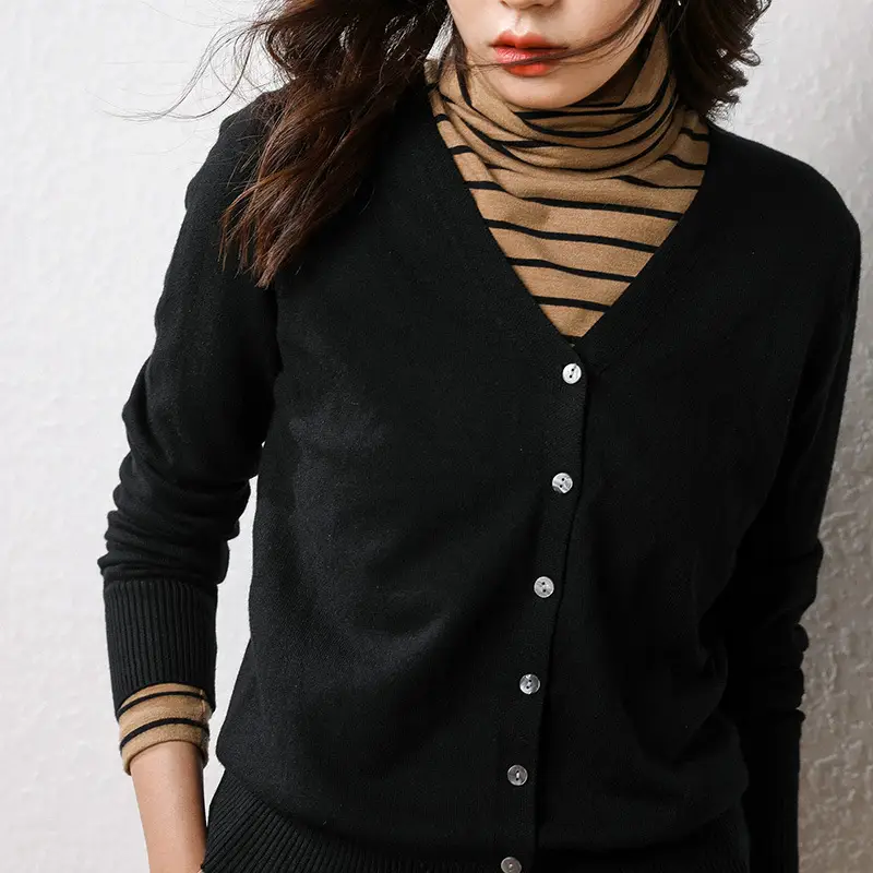 Green Knit Cardigan Women Autumn Winter 2024 - Image 3