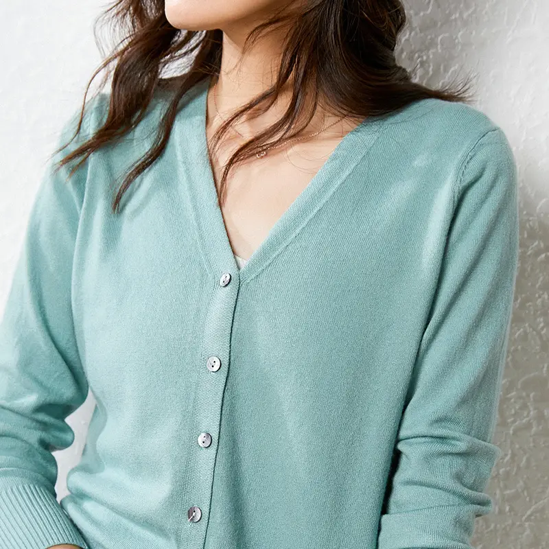 Green Knit Cardigan Women Autumn Winter 2024 - Image 4