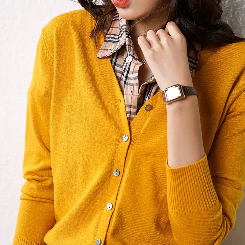 Green Knit Cardigan Women Autumn Winter 2024 - Image 5