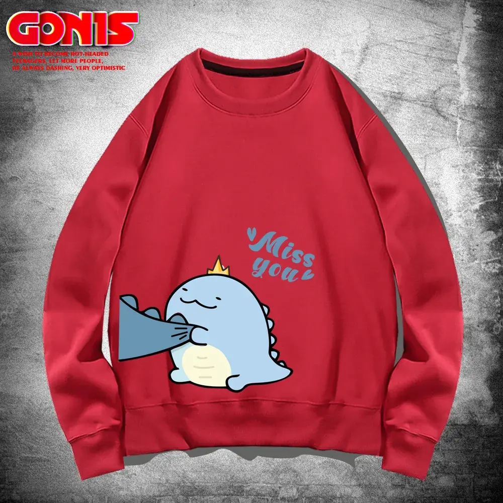 Men Blue Cartoon Crewneck Sweatshirt Spring Autumn - Image 20