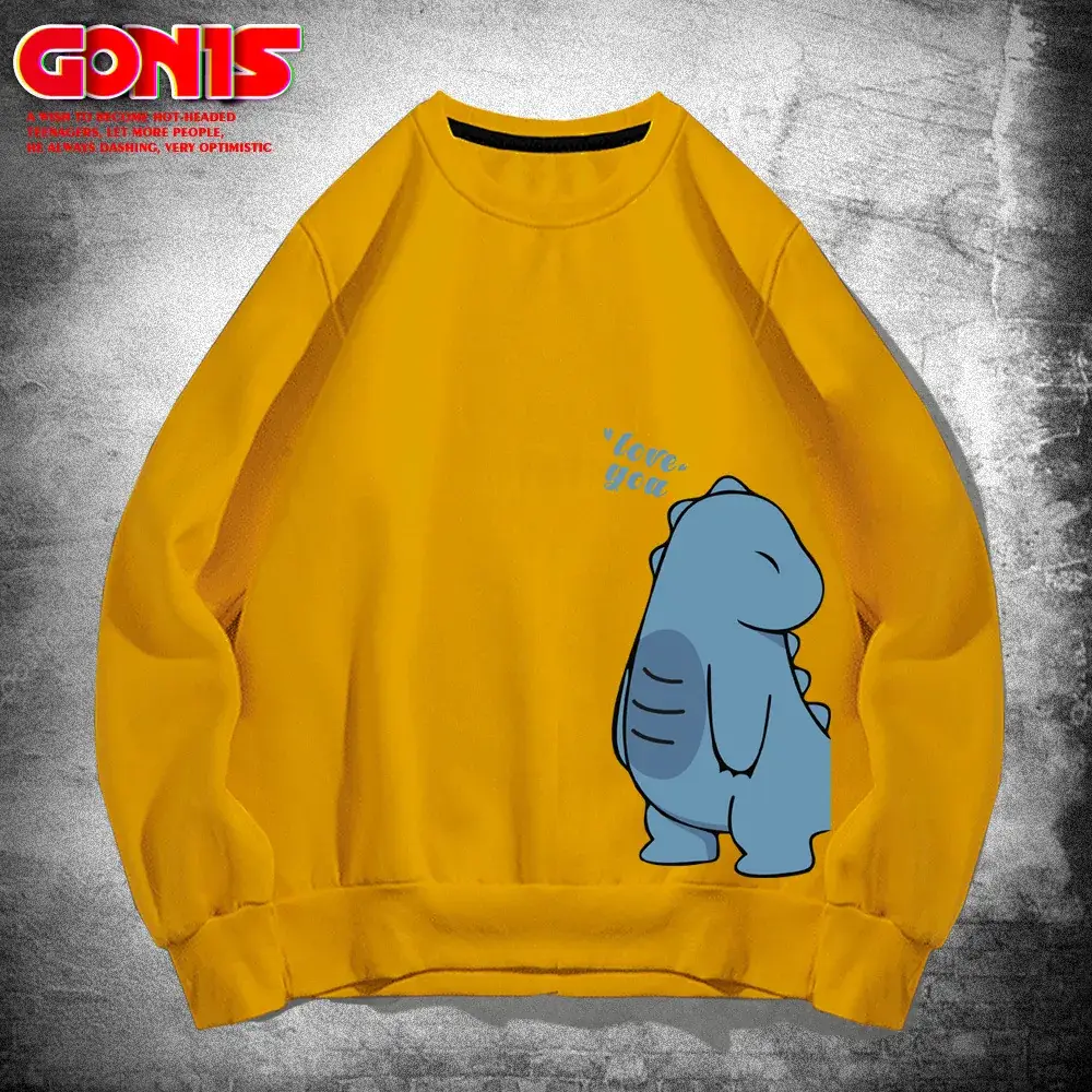 Men Blue Cartoon Crewneck Sweatshirt Spring Autumn - Image 21