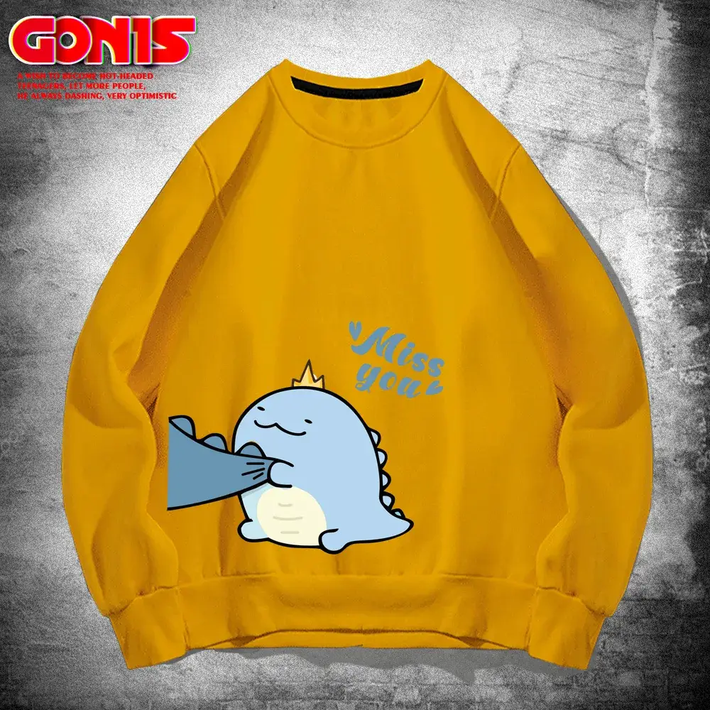 Men Blue Cartoon Crewneck Sweatshirt Spring Autumn - Image 12