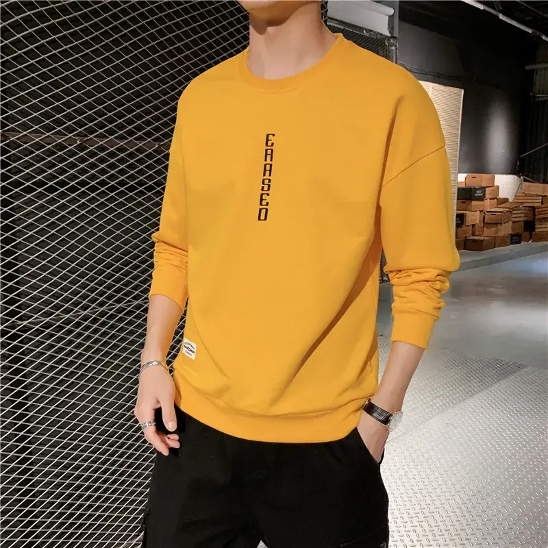 Men Black Graphic Sweatshirt Long Sleeve Casual Wear - Image 8