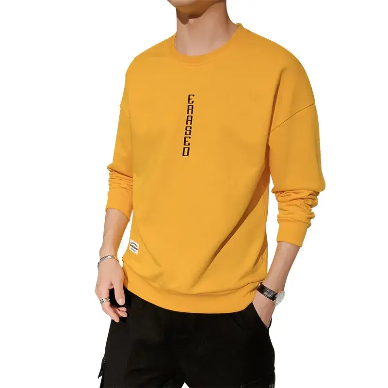 Men Black Graphic Sweatshirt Long Sleeve Casual Wear - Image 9