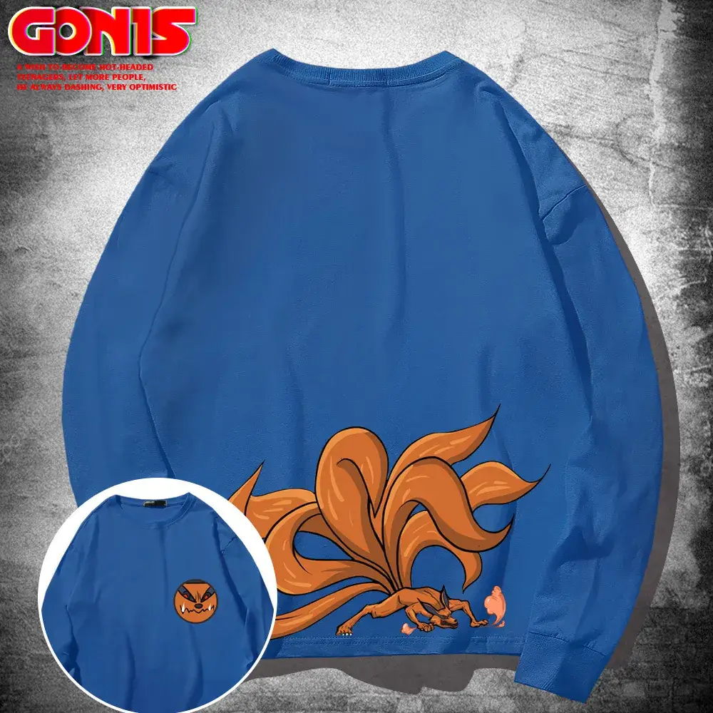 Naruto Print Long Sleeve T-Shirt Black - Image 14