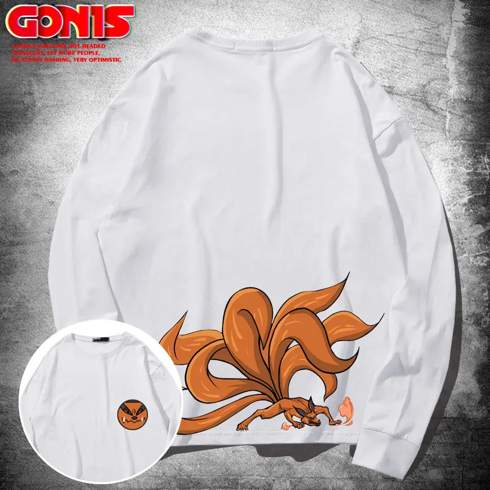 Naruto Print Long Sleeve T-Shirt Black - Image 2