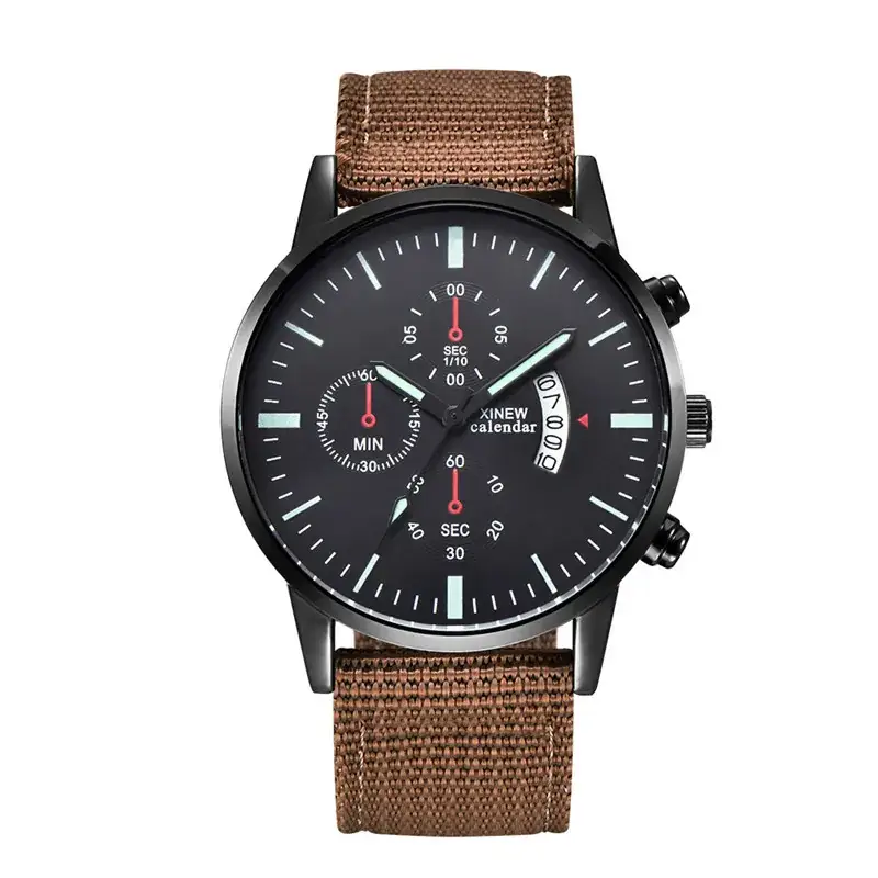 Men's Army Quartz Wrist Watch Blue Nylon Band - Image 13