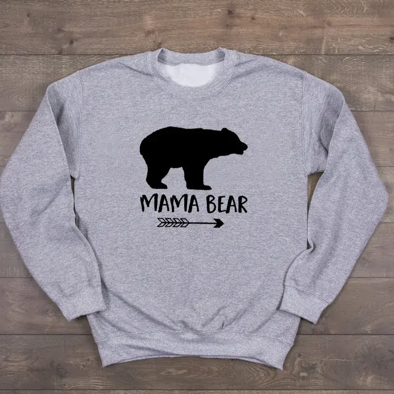 Mama Bear Letter Crewneck Sweater Yellow - Image 3