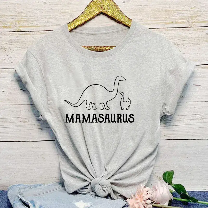 Mamasauros T-Shirt Green Cotton for Men Women