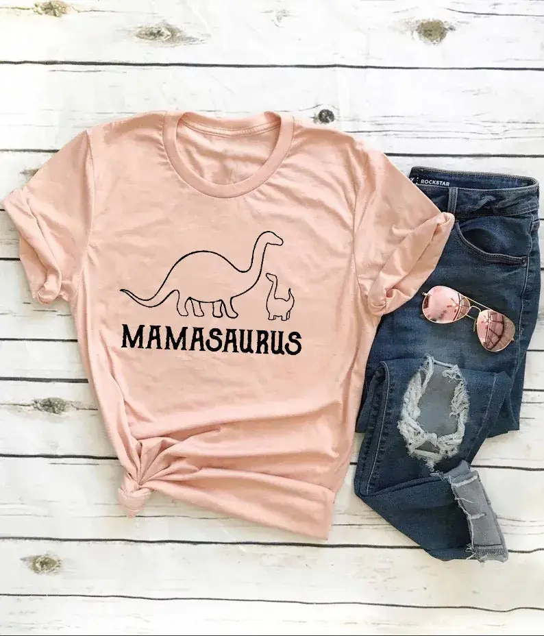 Mamasauros T-Shirt Green Cotton for Men Women