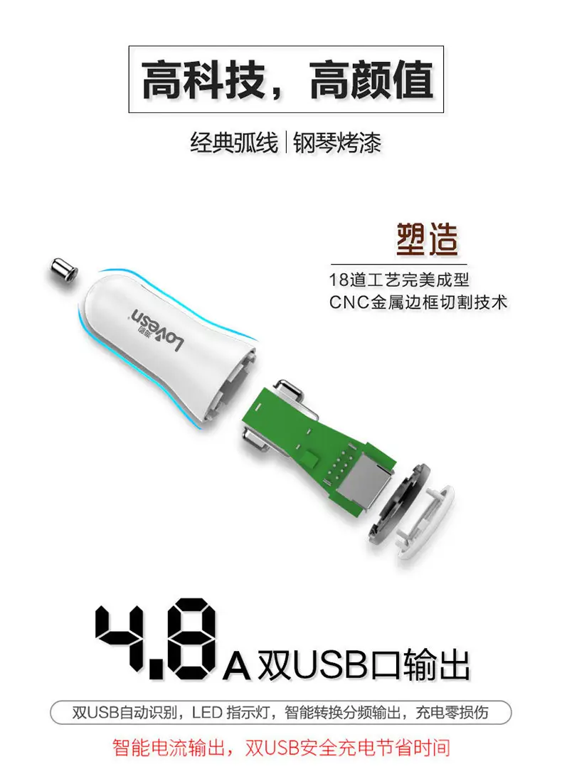 Haiyun DC31 Double U Car Charger 4.8A USB Fast — feature 11