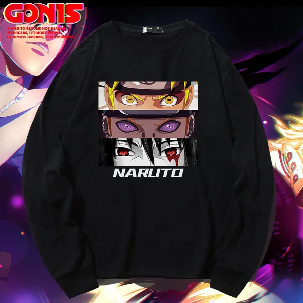 Naruto Graphic Long Sleeve T-Shirt Green Men