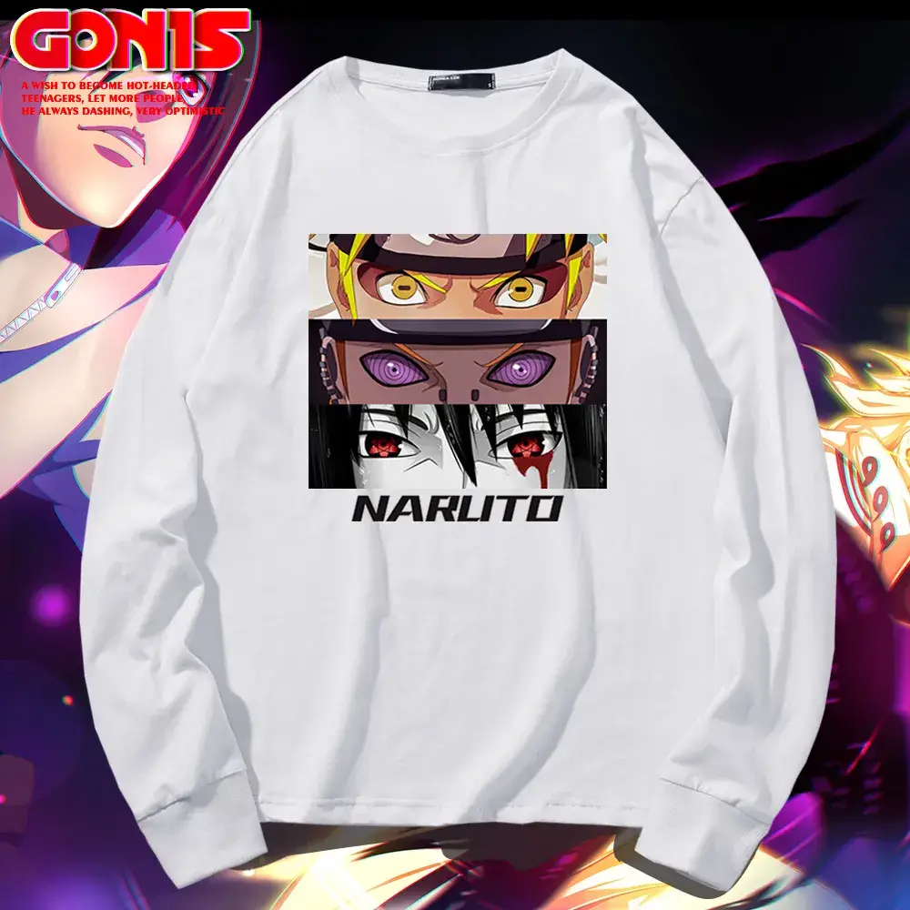Naruto Graphic Long Sleeve T-Shirt Green Men