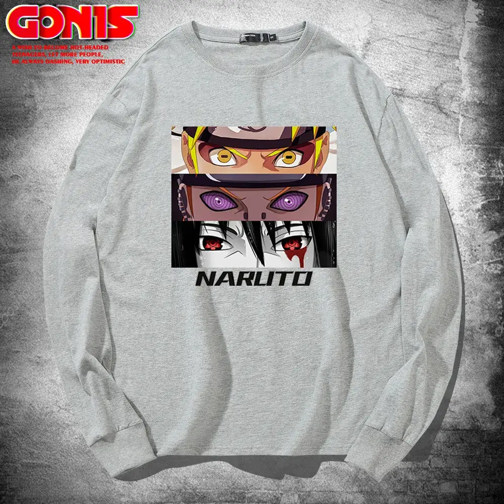 Naruto Graphic Long Sleeve T-Shirt Green Men