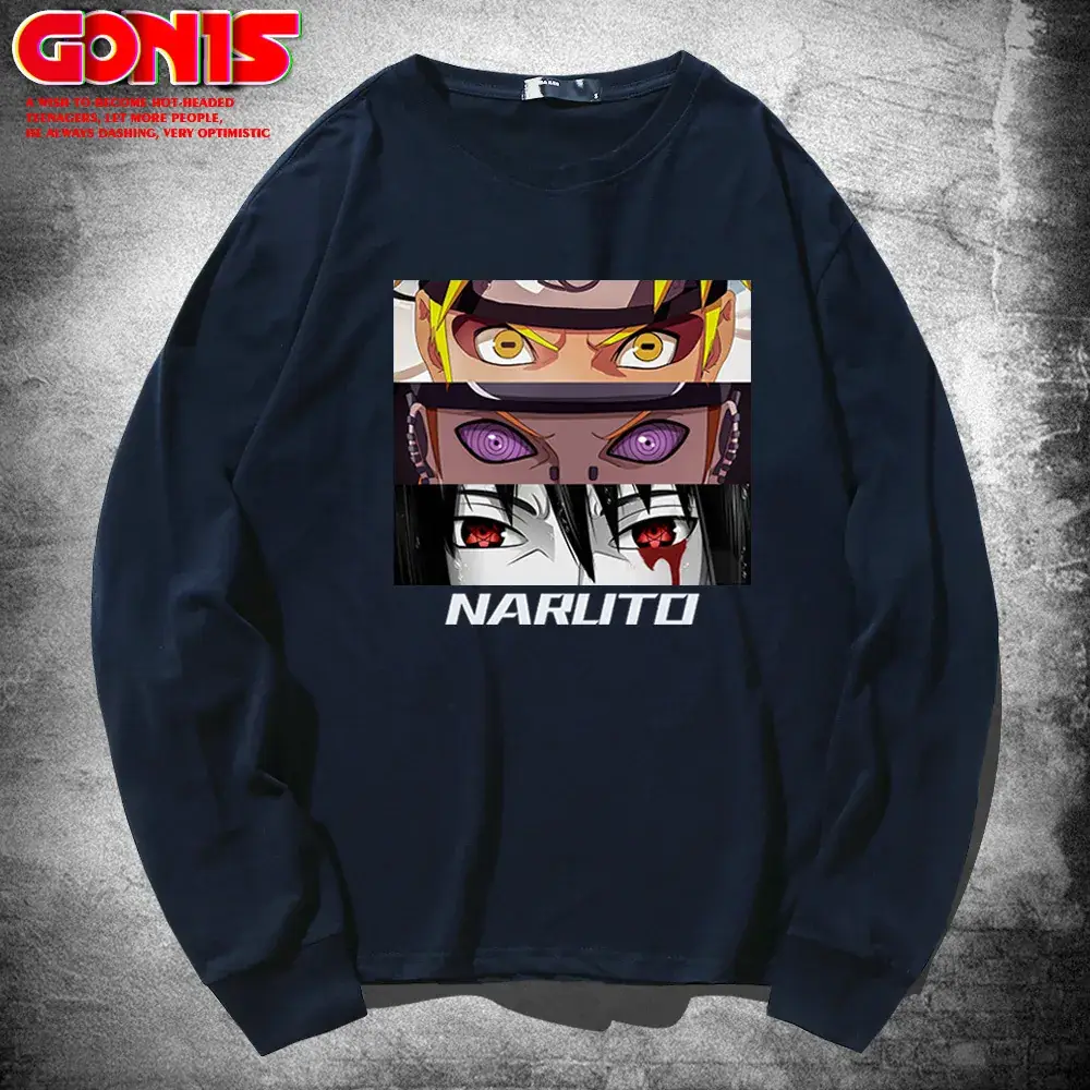 Naruto Graphic Long Sleeve T-Shirt Green Men