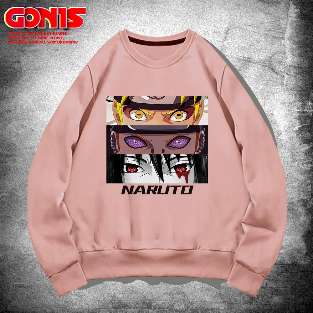 Naruto Anime Crewneck Sweatshirt Pink Spring Autumn