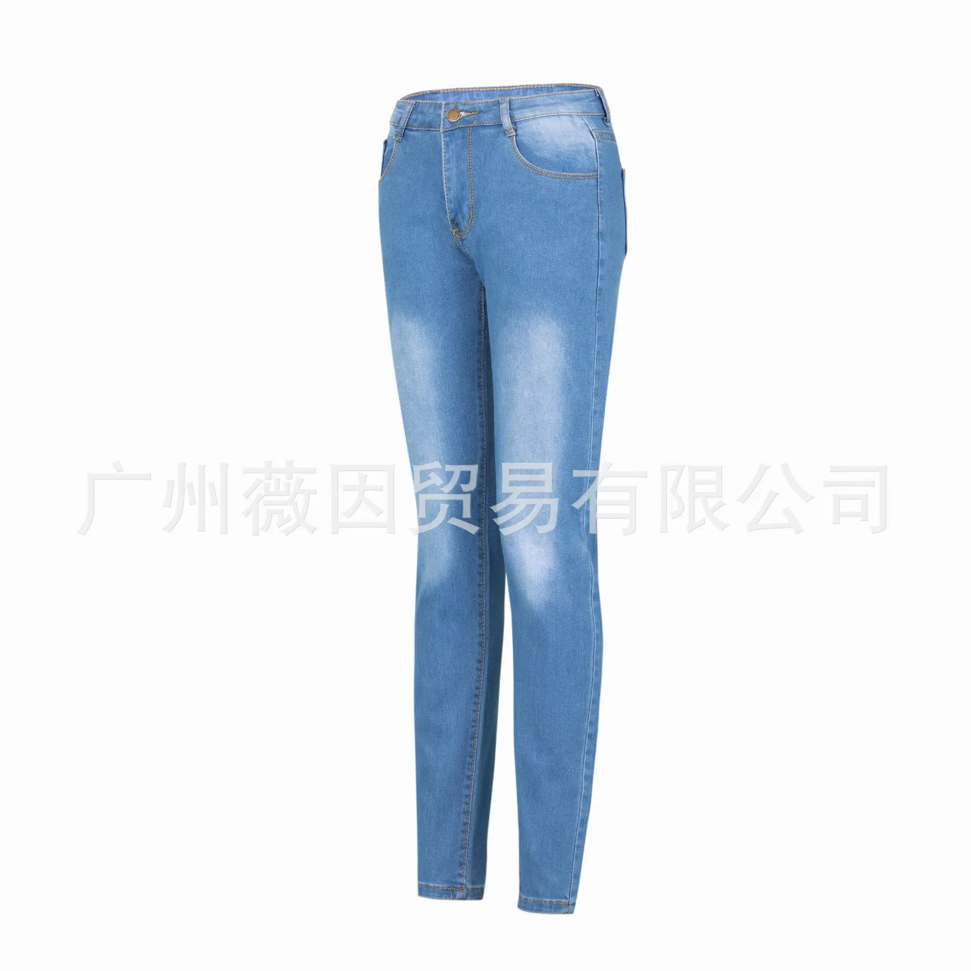 Women Slim Fit Blue Denim Leggings Stretchable - Image 9